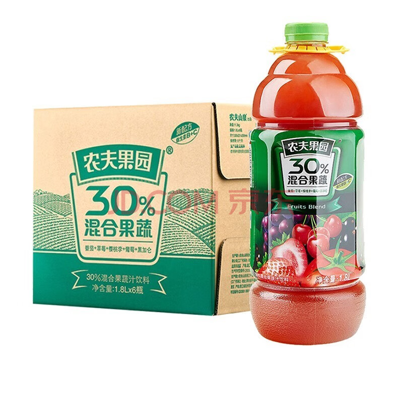 农夫山泉果园混合果蔬30%果汁多口味胡橙波芒番莓葡萄