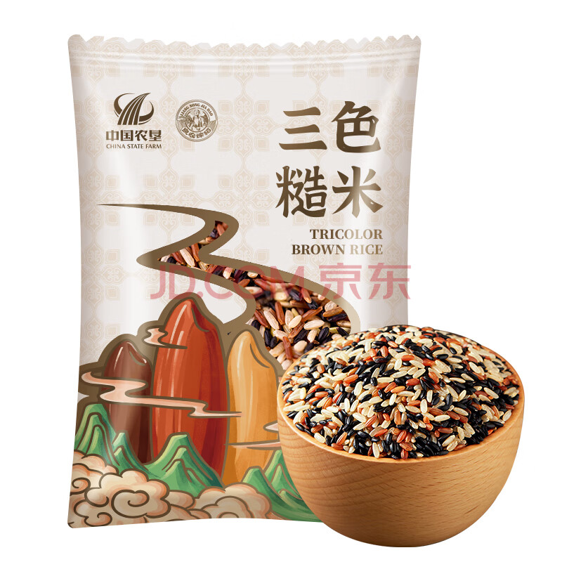 北大荒长粒香大米 东北大米 粳米 大米伴侣 500g*1袋 三色米