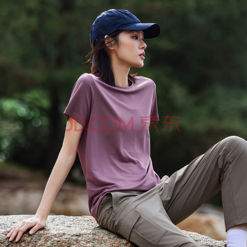 拓路者（Pioneer Camp）冰丝速干衣女士夏季轻薄款短袖t恤裸感圆领运动上衣透气舒适