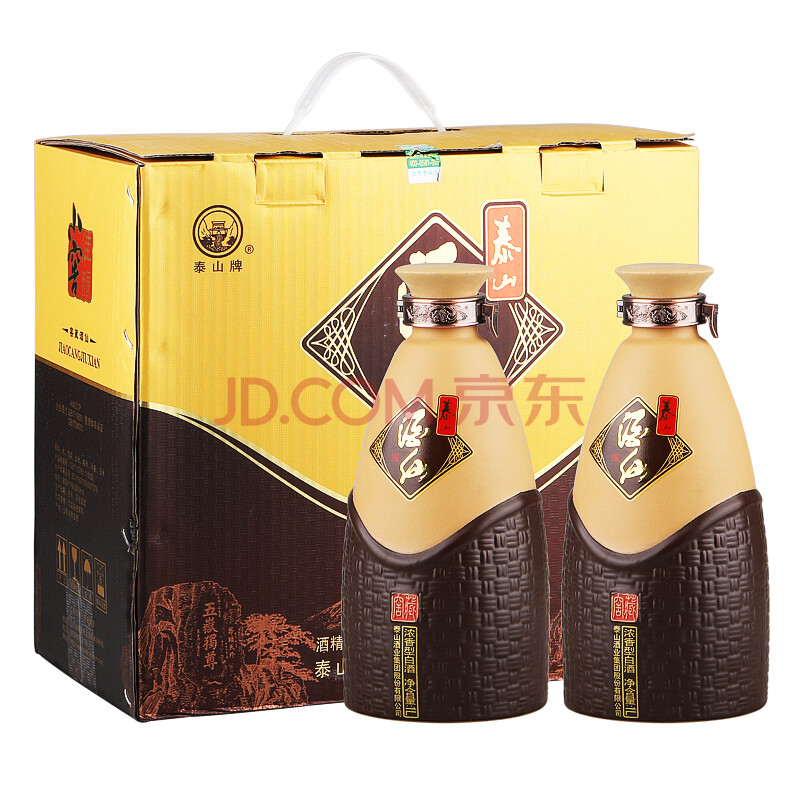 泰山酒仙窖藏 浓香型白酒礼盒 39度小窖佳酿 1l*2瓶