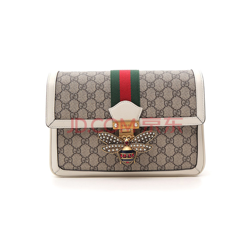 gucci古驰 女包 gg 帆布中号双g小蜜蜂单肩包斜挎包 524356 礼物