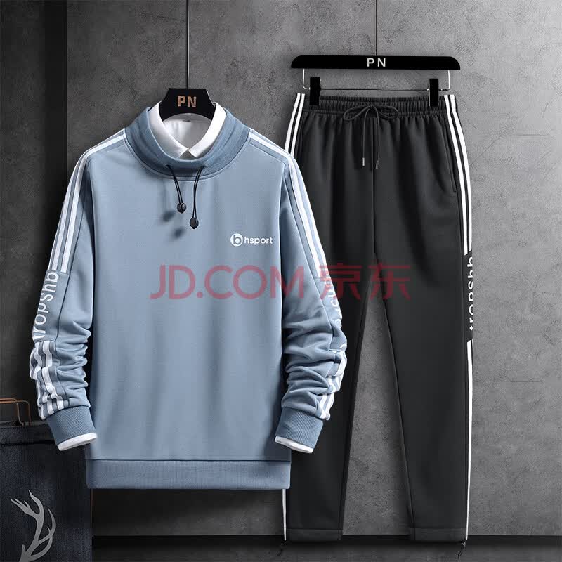 男士卫衣套装春秋款韩版潮流帅气衣服运动休闲透气两件装cat active