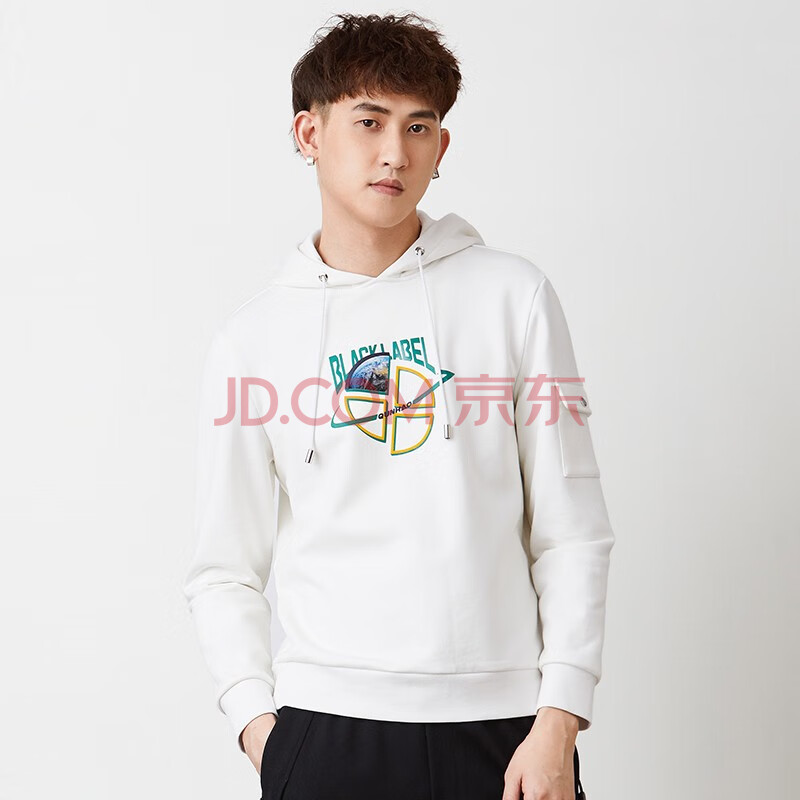新品卫衣男士连帽套头外套长袖潮流休闲运动服百搭a03629y179 白色 46