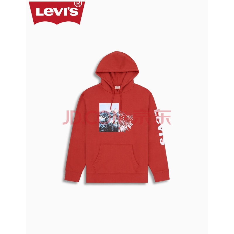 levi"s李维斯 男士红色连帽印花卫衣38797-0013 levis 红色 m