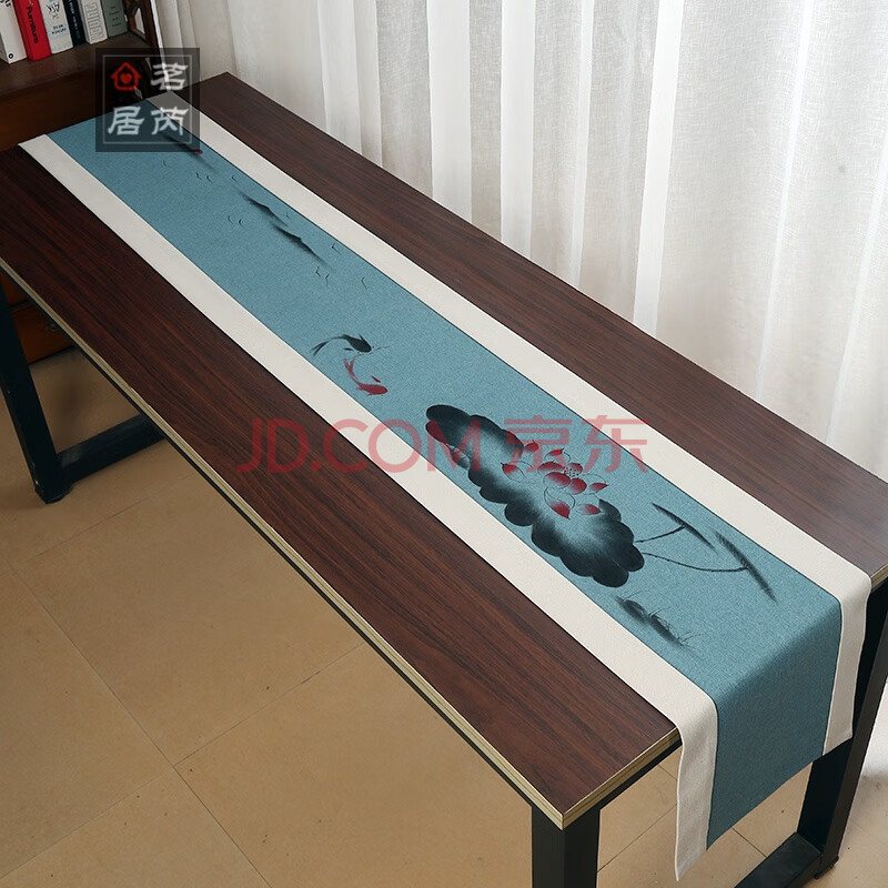 茶桌布垫 长方形台布中国风手绘桌旗中式禅意长条茶席棉麻日式布艺