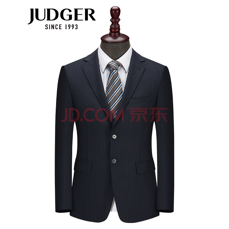 正装西装结婚礼服外套男 蓝色条纹 17548a套西上衣【图片 价格 品牌