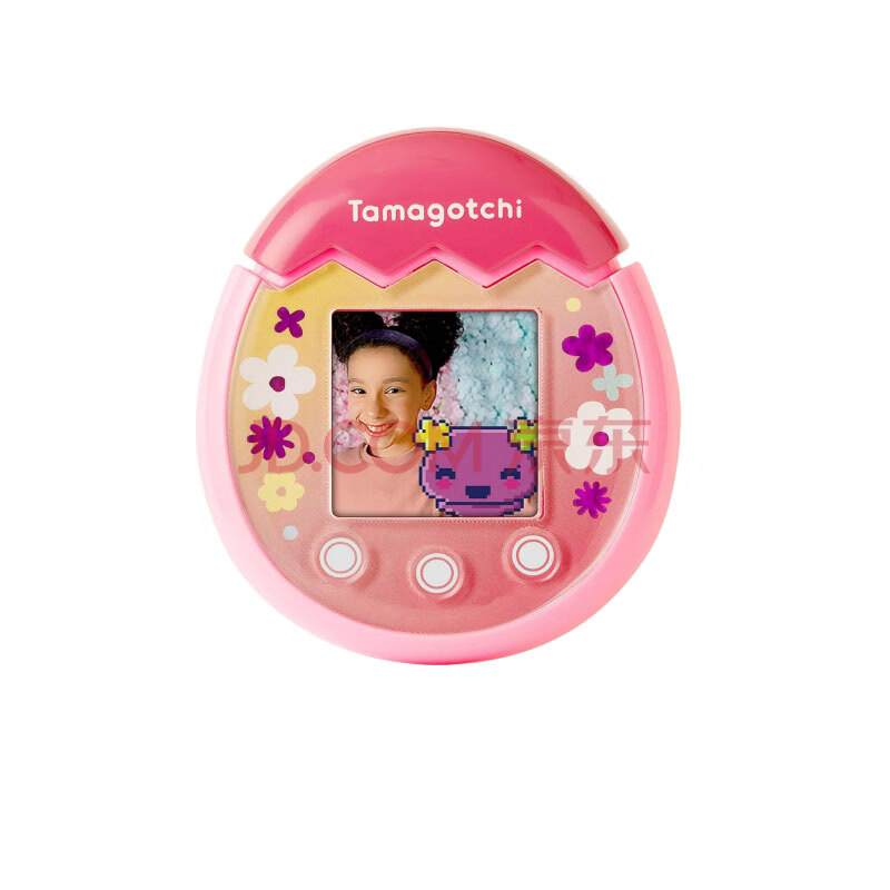 Tamagotchi拓麻歌子Pix 电子宠物游戏机彩屏女孩礼物儿童智能玩具 花卉粉色款 粉红色