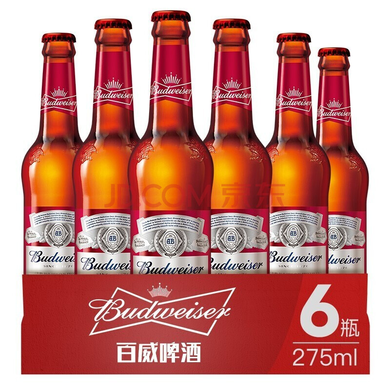 百威啤酒(budweiser)国产百威经典醇正黄啤酒 275ml*12瓶