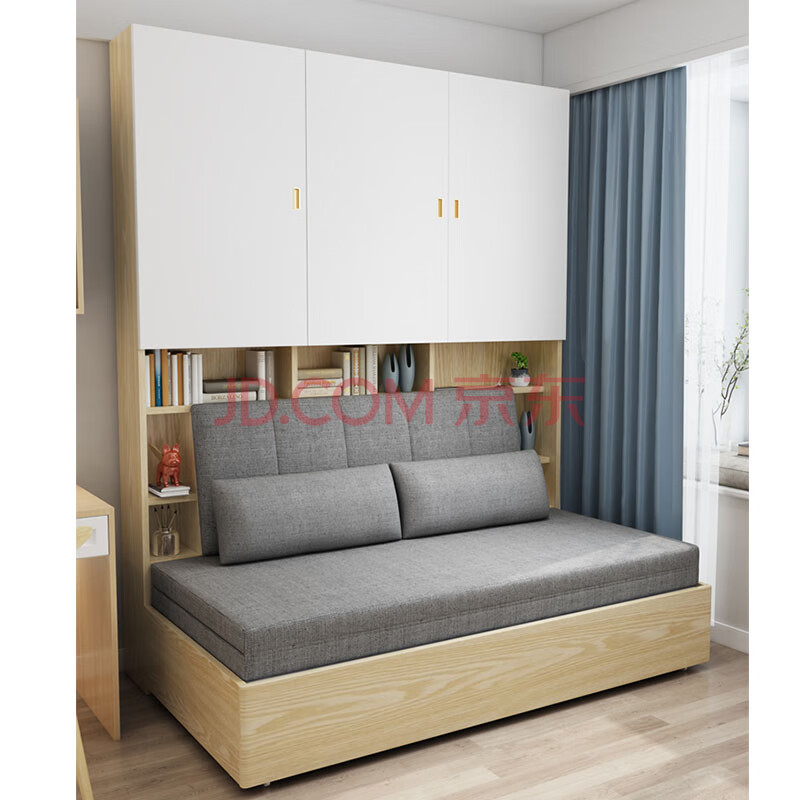 沙发床双人小户型客厅两用多功能省空间储物组合书柜书房折叠床 1