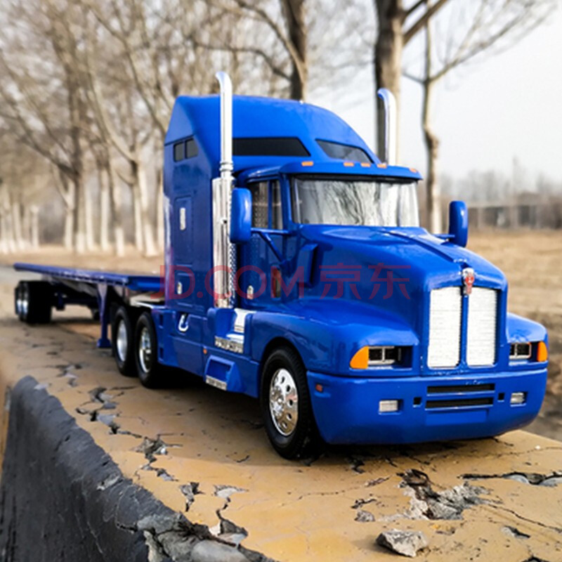 进口工程车模型1:24美国卡车kenwortht-600b货柜合金大卡车模型礼品摆