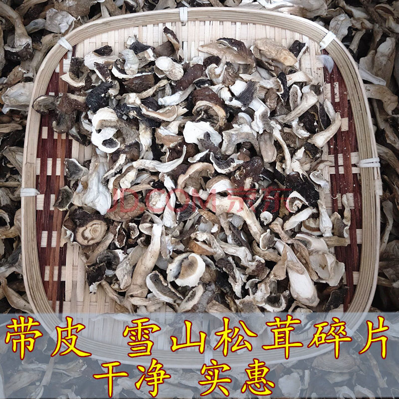 雪山松茸干片 500g 云南特产 香格里拉赤松茸干货 食用菌菇煲汤料