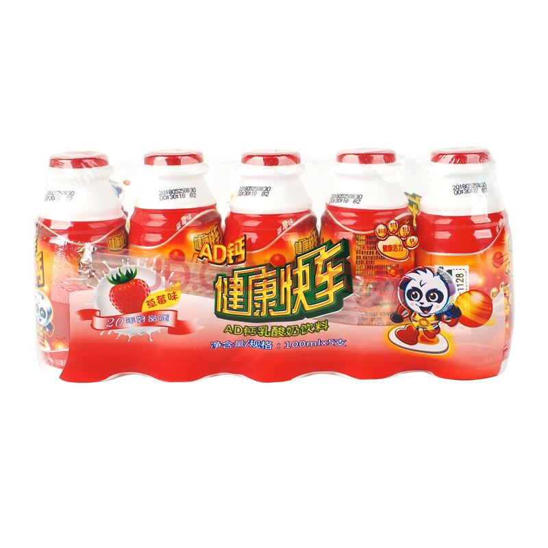 健康快车ad钙奶100ml整箱大瓶草莓味/原味早餐酸牛奶饮品 盖原味100ml