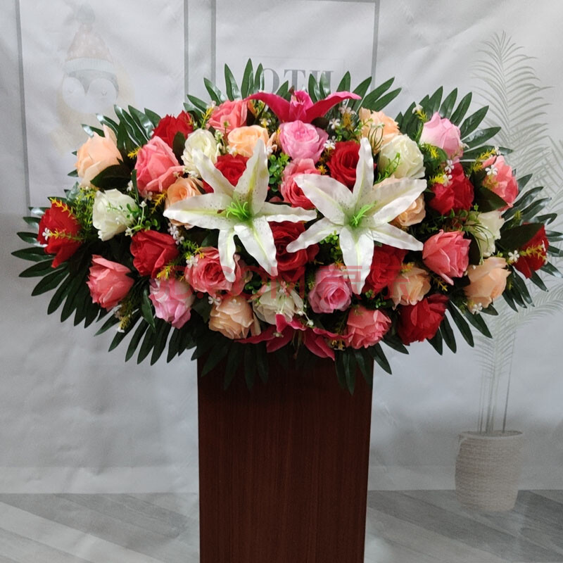讲台花假花演讲台花演讲台假花演讲台花仿真花前台花摆放花卉假花主席