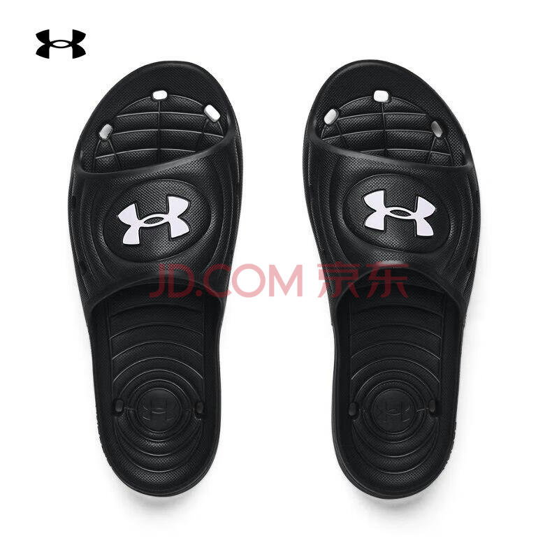 安德玛官方ua locker iv男子运动拖鞋under armour3023758 黑色001 46