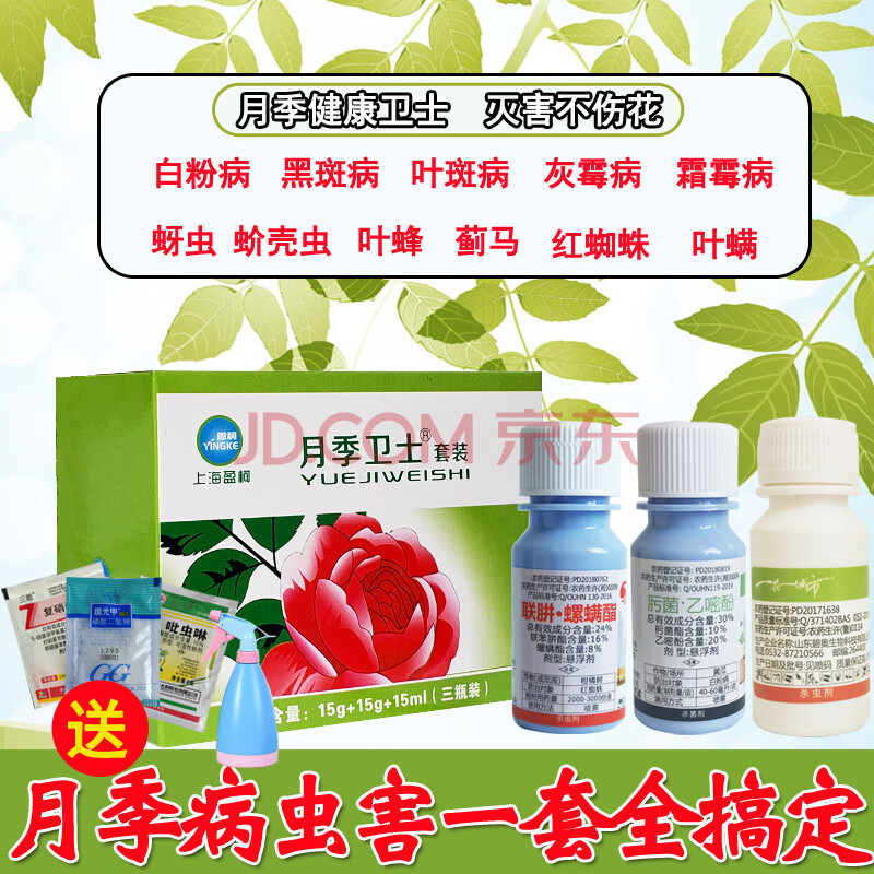柯必达 月季卫士月季花专用药白粉病月季药杀红蜘蛛病虫害套装常用剂