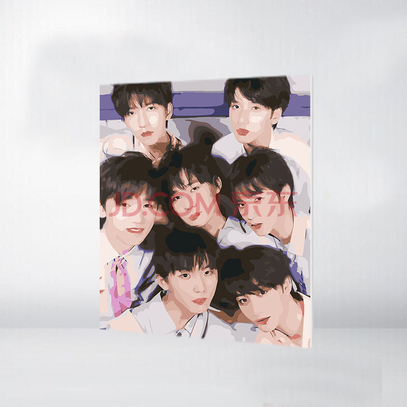 绿速 新品时代少年团diy数字油画客厅装饰画挂画tnt团体定制填色手绘