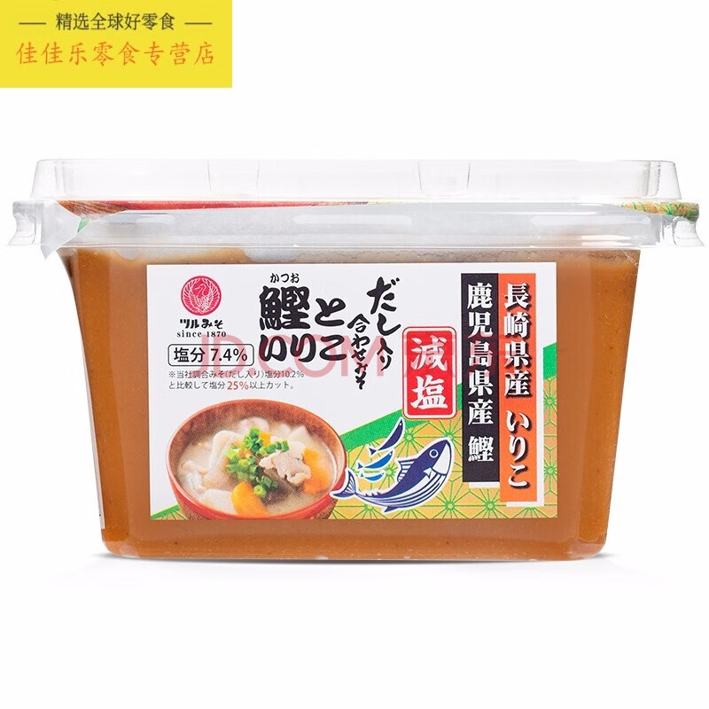 日本进口百年味噌鹤调味减盐味噌酱日式大豆酱黄豆酱味噌汤300g