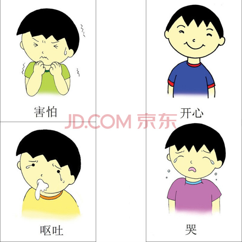 情绪 表情卡片 幼儿儿童心里卡片 卡通版情 绪认知卡片情绪管理 表情