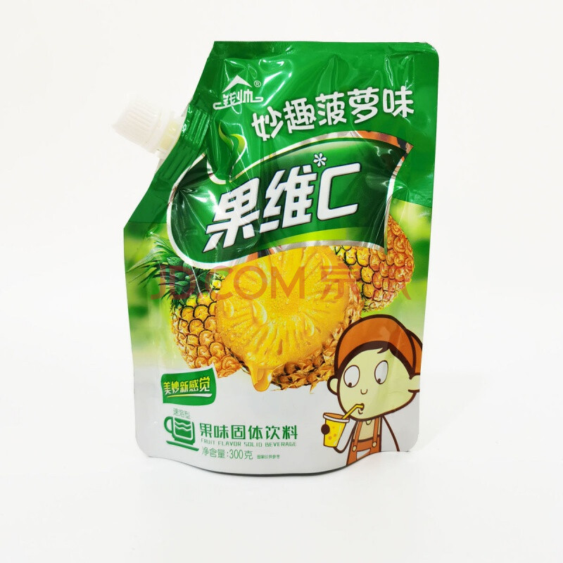 钱帅 果维c果汁粉300g袋装果珍粉冲泡饮品橘子粉速溶网红零食 菠萝味
