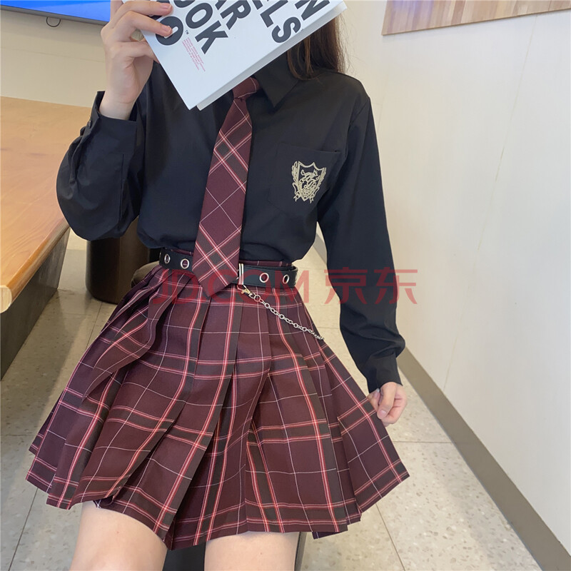 jk制服全套冬季加绒日系电竞少女裙女版秋冬学生格裙dk套装 915沙华