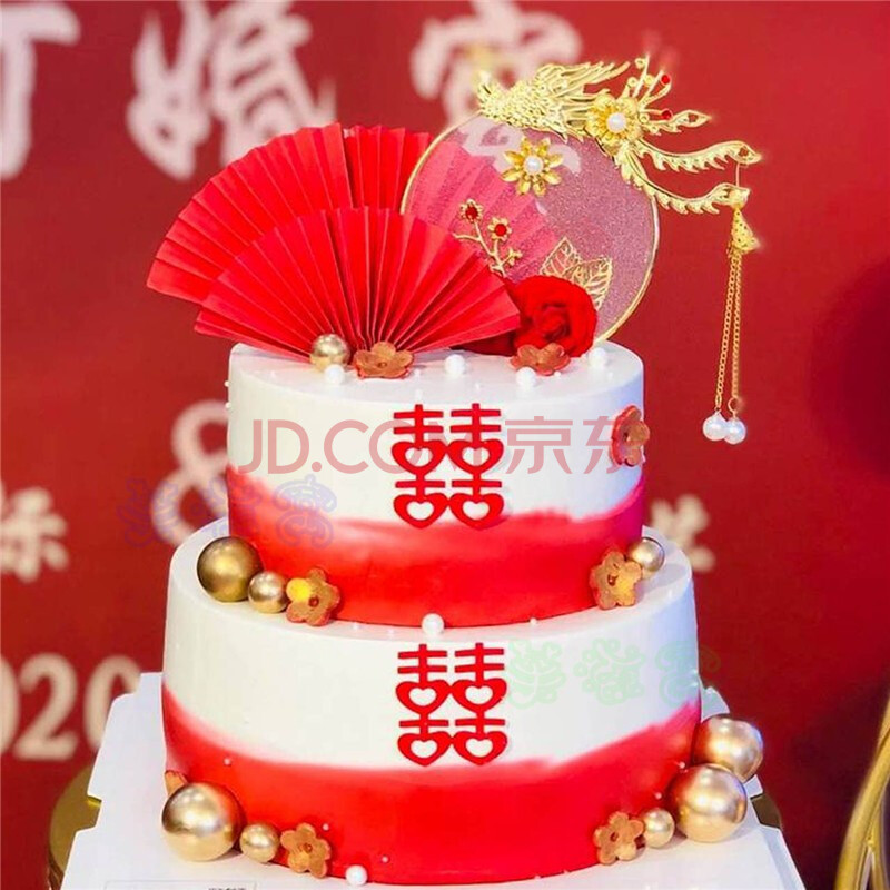 网红喜字蛋糕同城订婚结婚婚礼周年纪念日复古搪瓷杯蛋糕北京上海广州