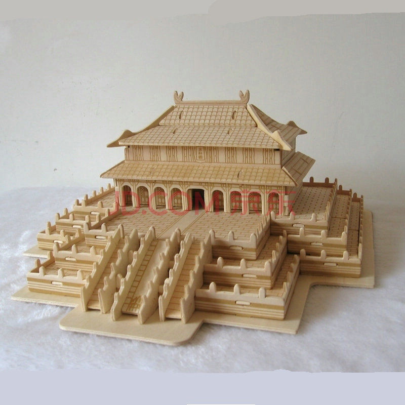 木制工diy益智拼装立体拼图玩具木质中国古建筑物房子模型 太和殿 不