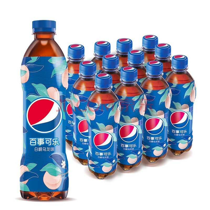 百事可乐pepsi太汽系列白桃乌龙口味汽水碳酸饮料整箱瓶装600ml12瓶