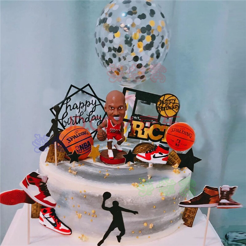 网红篮球生日蛋糕同城nba球星科比库里男士男孩aj球鞋盒蛋糕全国配送