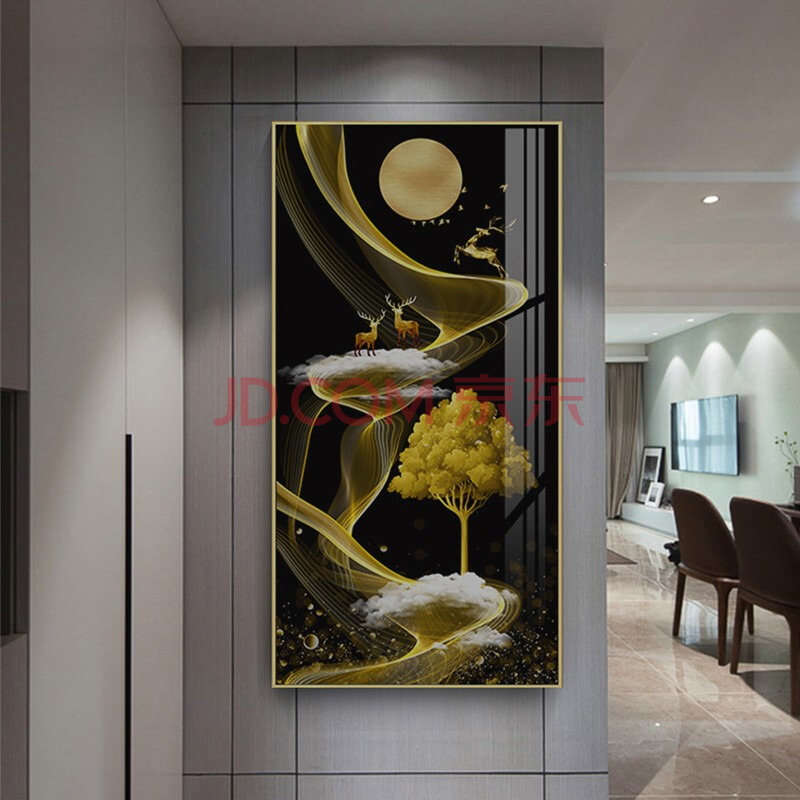 苑风北欧玄关装饰画门口正对门墙挂画入户走廊尽头现代简约背景墙壁画