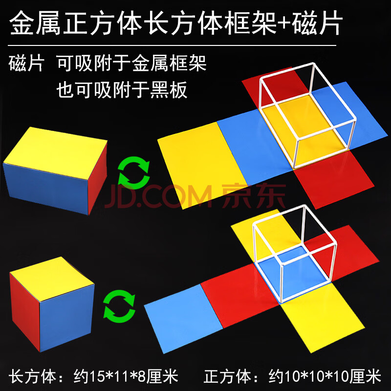 器展开面积计算公式小学生用数学教学模型 金属正方体长方体框架 磁片