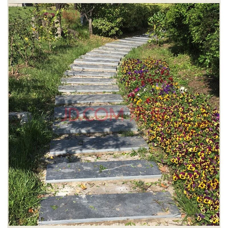 青石板花园草坪垫脚踏步石园林滑铺路庭院地砖天然石板路汀步石 100*