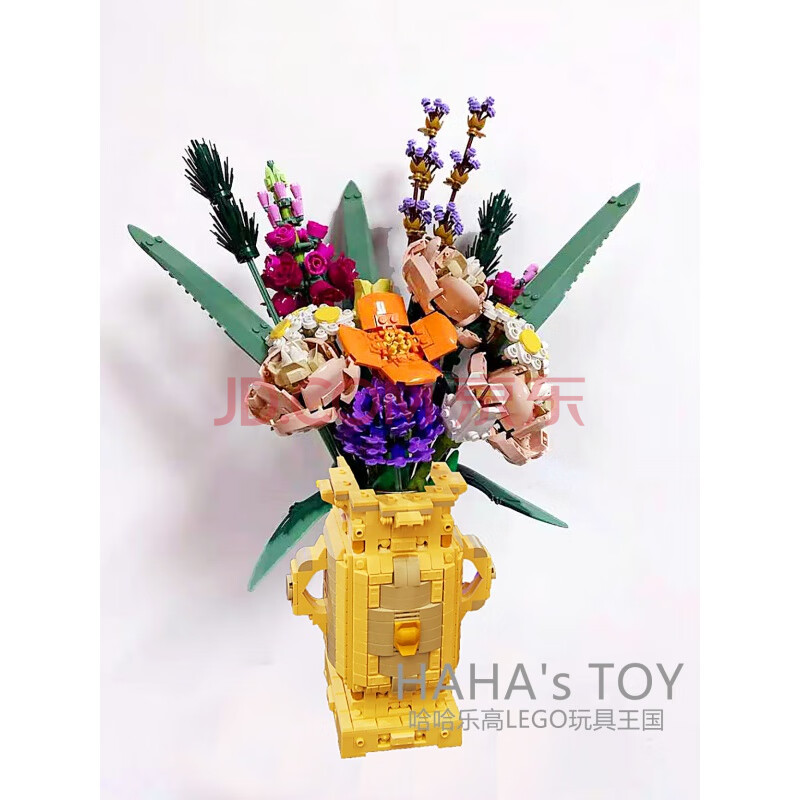 lego乐高 10280花束 花瓶 玫瑰花 diy 礼物摆件 moc零件包带图纸 3062