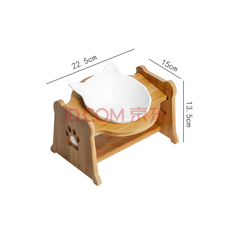 猫碗架猫碗陶瓷双碗宠物猫咪用品猫粮盆狗碗架吃饭饮水碗斜口护颈猫食