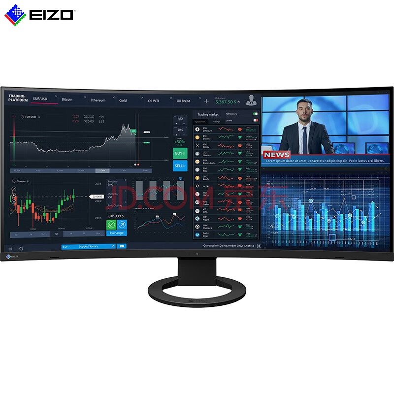 艺卓(eizo) ev3895 37.5英寸全高清曲面宽屏24:10专业液晶显示器