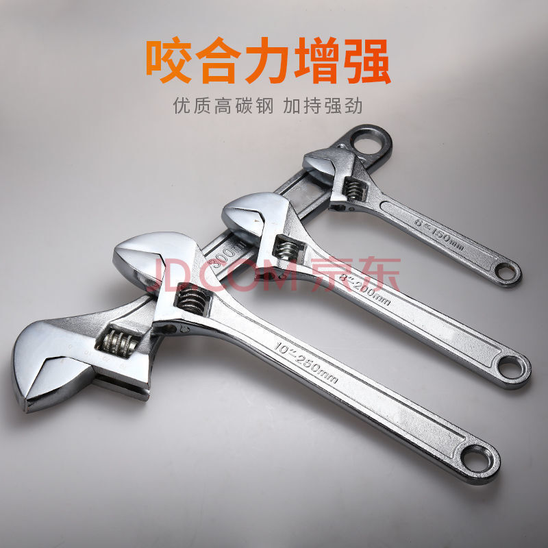 【精选】高碳钢活动扳手大开口活动扳手工具工业级汽修工具织语 活动