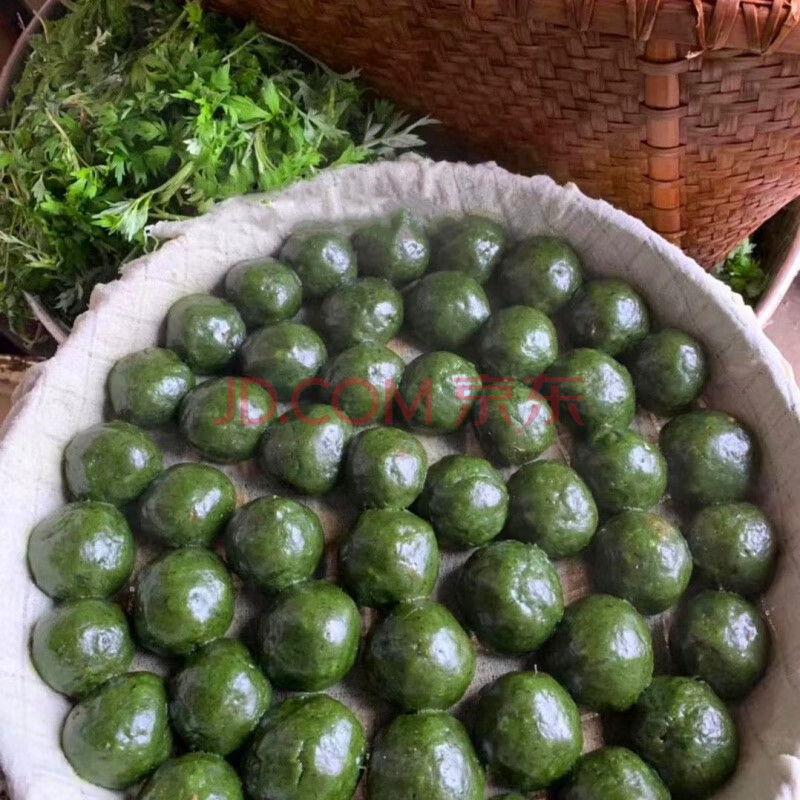 清明果豆沙青团艾草青团子粑粑艾叶清明草蒿子粑粑湖南糯米糍粑 红豆
