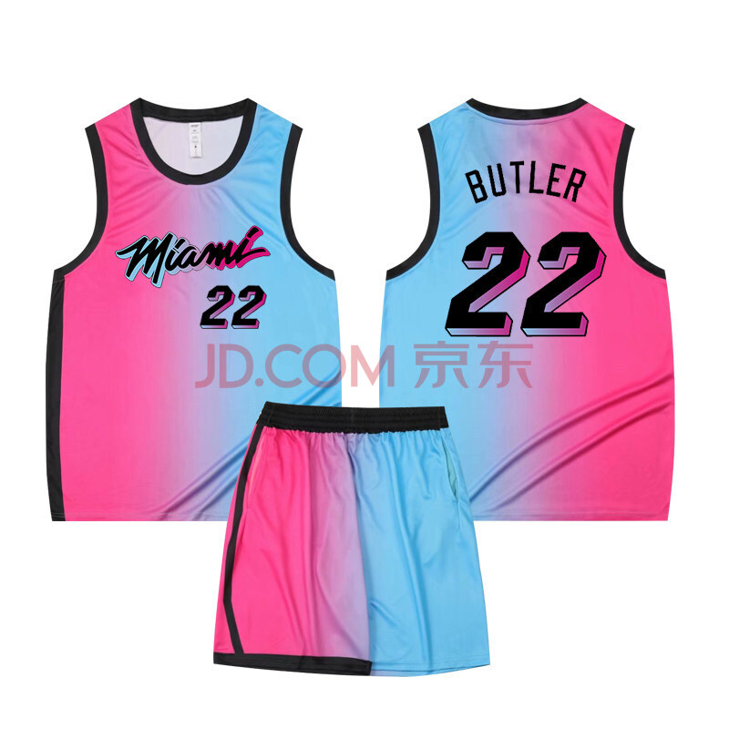 球衣篮网热火韦德3号球服女浅变色衣服迈阿密粉蓝22号巴特勒2xl170175