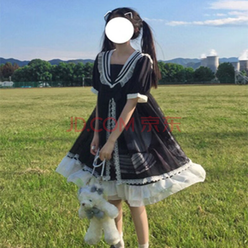 猫耳酱夏季洛丽塔日常日系软妹海军风轻lolita云中月jk连衣裙子女春秋
