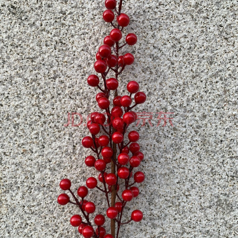 红果发财果仿真花新年春节冬青果红色幸运果红豆婚庆花瓶插花假花