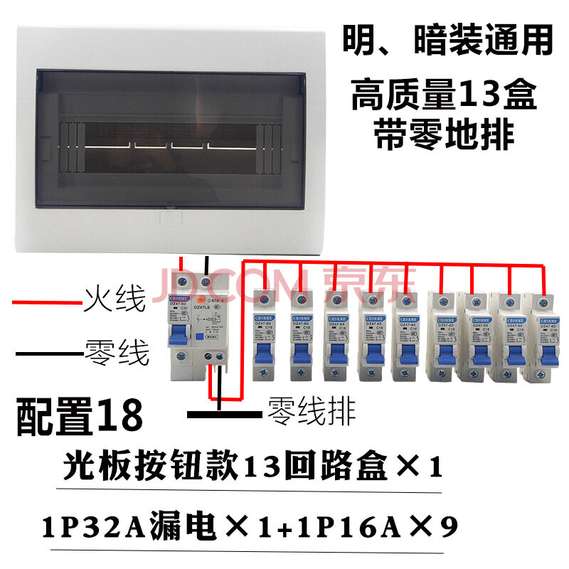 开关配电箱强电空气开关盒p30空开塑料暗装明装9-12回路照明家用小型