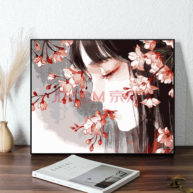 国e家diy数字油画卧室古风动漫涂色填色画手绘油彩装饰画半面妆萧十郎