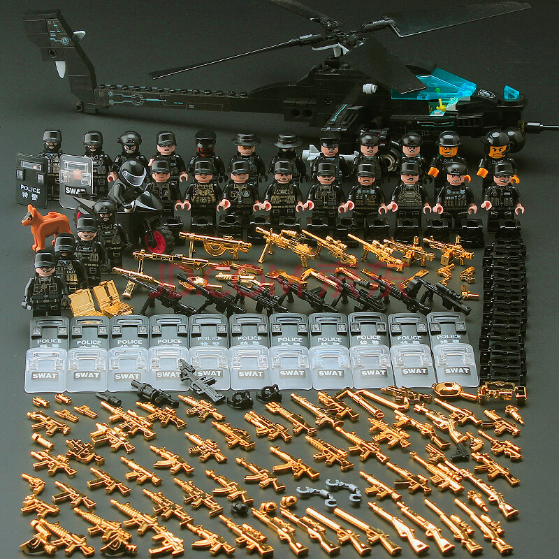 特警系列兼容乐高拆弹兵警察防暴装甲车积木特种兵小人仔男孩拼装玩具