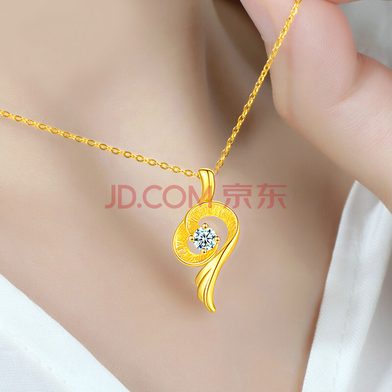 老凤祥云同款999黄金项链女足金吊坠新款锁骨链短款足金生日礼物送