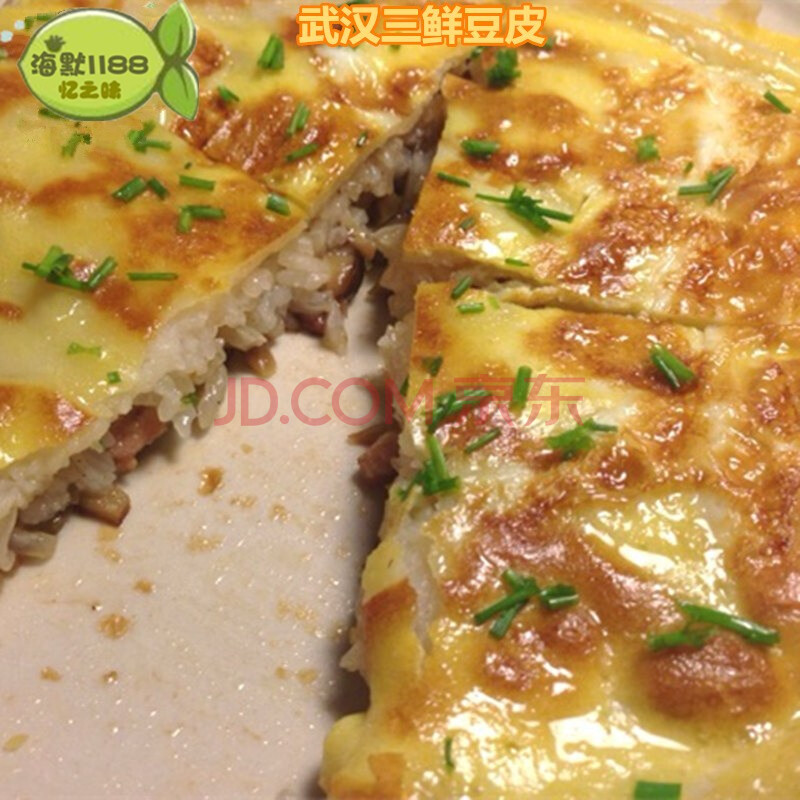 武汉豆皮早餐蔡林记老通城350g三鲜豆皮面窝糯米鸡现做发豆皮350gx10