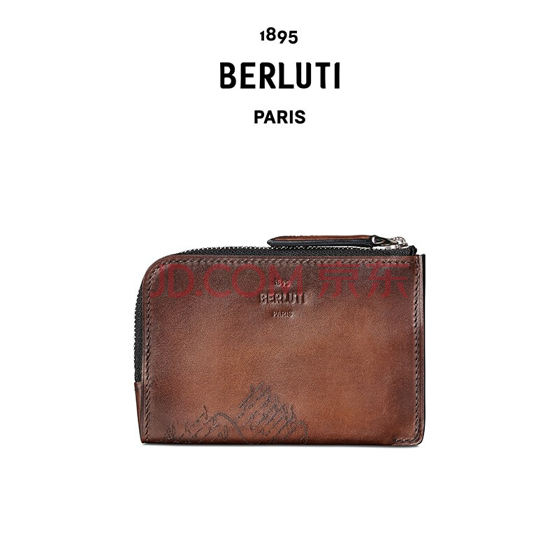 berluti/伯尔鲁帝 奢侈品epure scritto小牛皮经典刻花纯色男士拉链