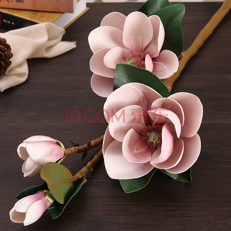 玉兰花仿真花 欧式玉兰花仿真花手感pu大玉兰客厅装饰