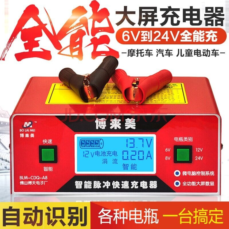 叉车充电机五征三轮车用汽车电瓶充电器柴油农用拖拉机面包车稳压 (6v