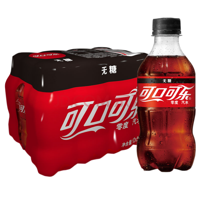 可口可乐300ml汽水零度可乐雪碧零卡无糖雪碧芬达碳酸饮料 零度无糖