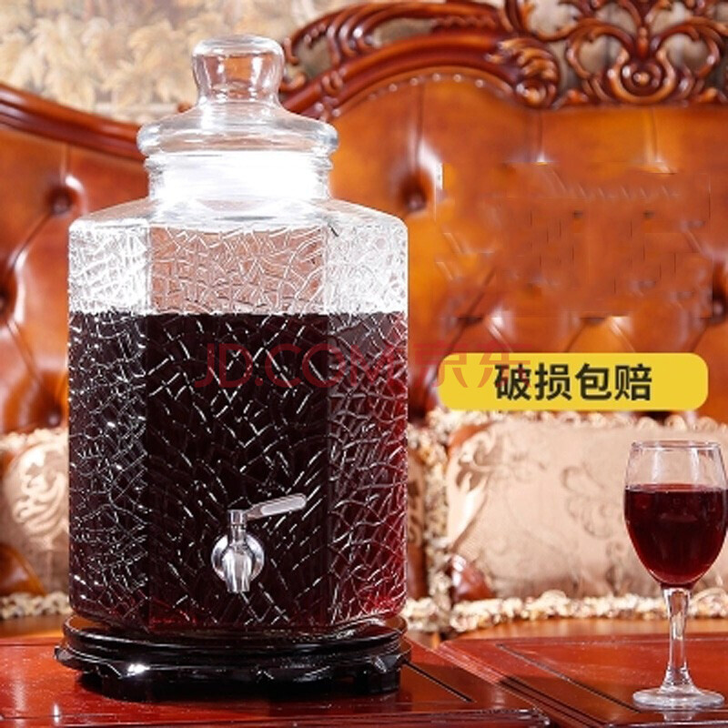 加厚酒壶桶玻璃十斤20斤泡酒瓶带龙头泡酒坛子家用酵素葡萄酒参药酒瓶