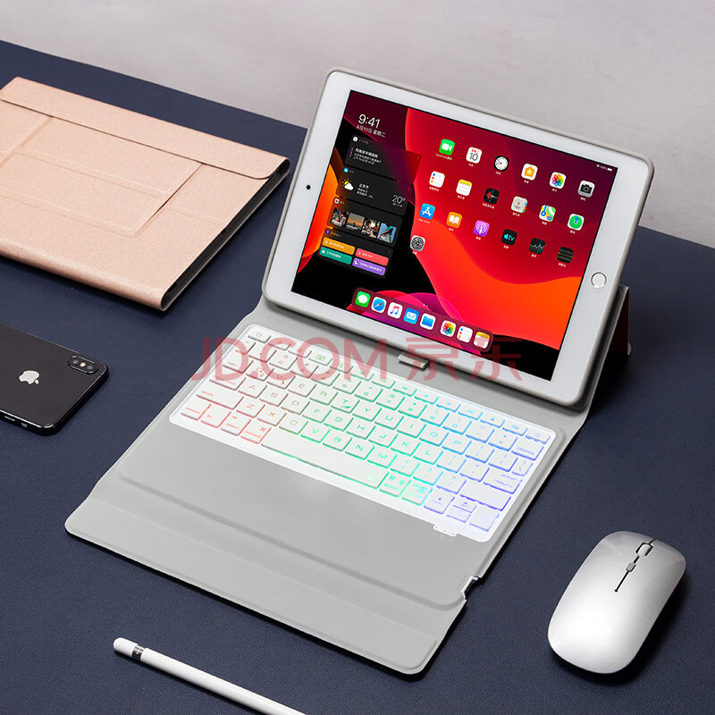ipad键盘2020苹果air234保护皮套2019新款102带pro1129蓝牙鼠标10玫瑰